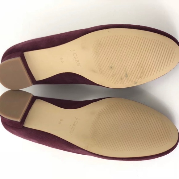 J.Crew Lily Suede Covered Heel Wine Color Sz 8.5 - Picture 7 of 8